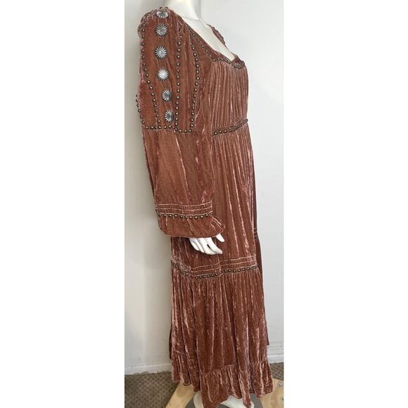 Double D Ranch Velvet Blessing Dress NWT XL Conchos Studs Copper Penny - Picture 6 of 15